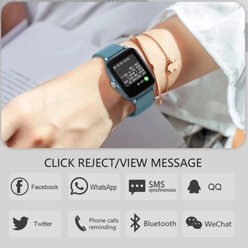 LIGE New 2021Full Touch Female Digital Smartwatch Waterproof Sports Pogodan Za Android IOS Višefunkcijski Elektronski Sat Gospodo