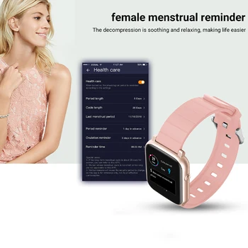 2020 Smart Watch Women Gril Heart Rate Monitor Call Reminder Smartwatches For Android IOS DW-502 PINK Smart Wrist DREAMSPORT