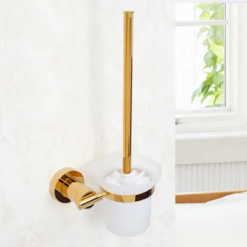 Luksuzni Zidni Držač Wc Četke za kupaonicu Ti-PVD Gold Finish Solid Brass
