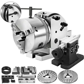 BS-0 Precision Semi Universal Division Head With 3 Indexing Plates, MT2 Tailstock & 125mm 3 Jaw Chuck for Drilling Milling CNC