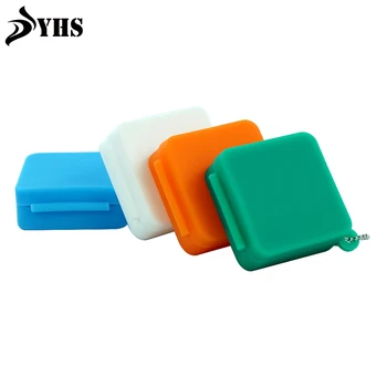100Pcs 9ml Square Non-stick Silicone Oil Farbkonzentrat Container with Metal keychain by fast DHL