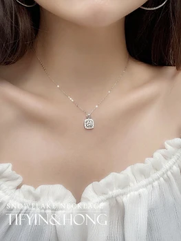 Pravi D boja муассанит vjenčanje college torba parfem privjesak ogrlica srebra 925 sjajna помолвка visoke nakit