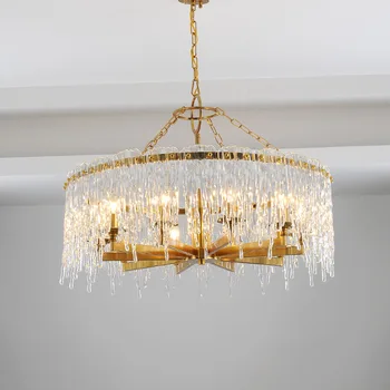 Novi Dizajn Rotirajući Luster LED Light Modern Hanglamp AC110V 220V Gold Living Room Decoration