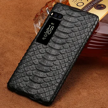 Python skin high-end custom phone case For Meizu Pro 7 Leather case python skin-cover stražnji poklopac za Meizu Pro 7 Plus