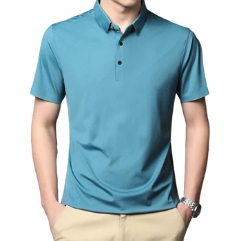 BAO SHAN visokokvalitetna protežu monotono majica s kratkim rukavima 2021 klasični brand poslovne gospodin muška majica s lapels