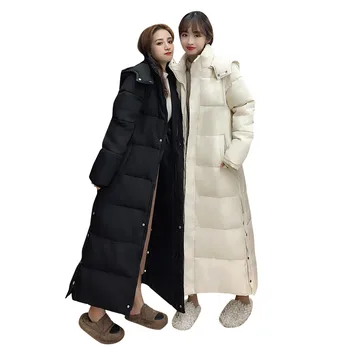 2021Thick down parka women with hood down jacket winterr coat cultivate morality fashion eiderdown hoodie thick with Long Parkas