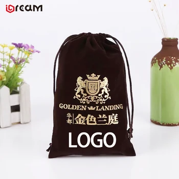 Običaj torbu baršun nakit LOGOSA, gold vruće žigosanje logos, silver logotip, logo napravljen po mjeri torbu baršuna