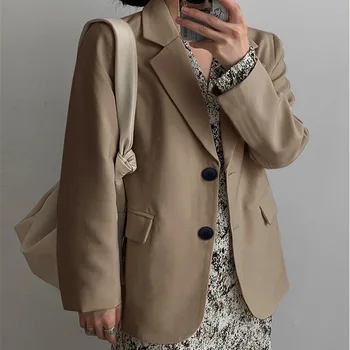 Mali odijelo jakna ženska 2021 novo proljeće i jesen jednobojnu jakna za jesen korejski stil odijelo britanski stil dizajn odijelo