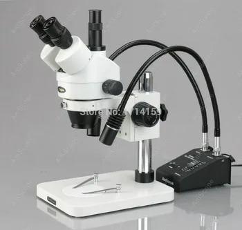 AmScope Suuplies 7X-45X LED Two Gooseneck Light Stereo Zoom Mikroskopa + 9MP USB Digitalni Fotoaparat