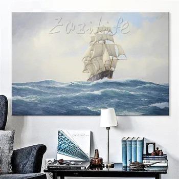 Ručno oslikana platna ulje na platnu Jeftini veliki brod moderna apstraktna slika uljem zidni dekor Umjetničke slike za dnevni boravak 9