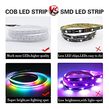 Svjetlo polaganje LED COB/FOB individualne адресуемые LED svjetla boje snove, 332LEDs/m High Density nedostatak Pjega-slobodan fleksibilno polaganje LED