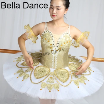 Odrasla Orašar Profesionalni Balet Svežanj Žene Fairy Doll Zlato Bijelog Tila Performanse Palačinka Scenski Kostim Zlato BT9152