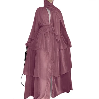 Šifon Vanjski Abaja Dubai Turska Kaftan Muslimanski Kardigan Абаи Haljine Za Žene Casual Ogrtač Kimono Femme Kaftan Islam Odijevanje