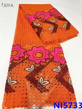 Visokokvalitetna Tkanina Kabel Čipke Završiti Nigerijski Mliječne Svila cvjetne čipke Tkanina Vez Afrička cvjetne čipke Tkanina za Šivanje Tkanine NI5733