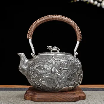 Srebrni čajnik srebra 999 ručni rad jedan молотковый uzorak za vodu home dar ceremonija čaj čaj skup kipući čaj
