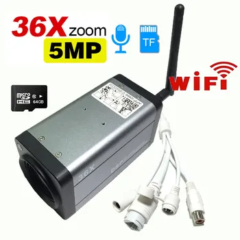 5MP WIFI 36X Zoom Auto Focus Wireless HD PTZ IP Box Camera Audio H. 265 Security Camera ' S Support TF Card / ONVIF iCSee APP xmeye