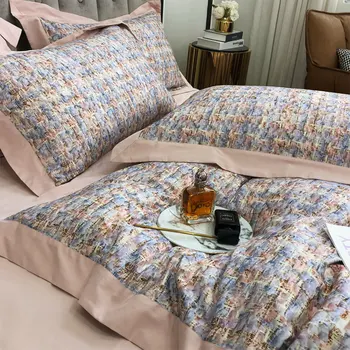Šareni apstraktne roza plava ljubičasta komplet posteljinu,geometrijski pamuk potpuna kraljica kralj tekstila za domaćinstvo stana list jastučnicu poplun poklopac