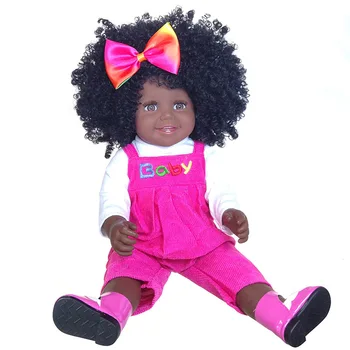 2021 crna lutka реборн afro kosa 45 cm 18 cm reborn boneca pop lutke bebe novorođenče puni vinil poupee baby girl toys