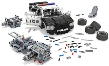 Znanstveno - tehnička oprema gear building block small particle MOC US captain US police e car assembly toy static display