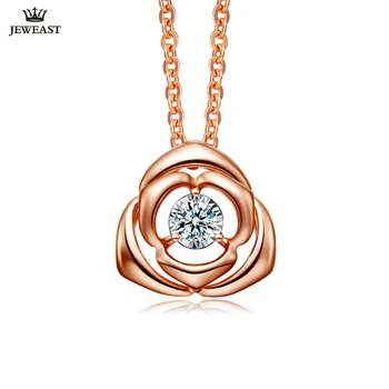 18K Pure Gold Pendant Real AU 750 Solid Gold Charm Good Nice Diamond Flower Upscale Classic Party Fine Jewelry Hot Buy New 2020