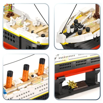 HUIQIBAO 1288 kom. Titanic Model Grad Brodu Mikro Gradivni Blokovi DIY 3D Film Mini Kreativnost Ocean Liner Cigle Igračke Dijete