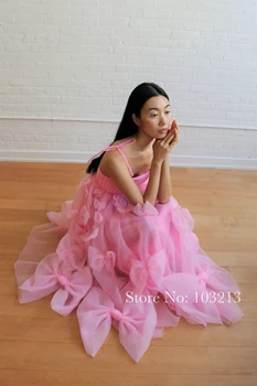 Glamurozno Pink Tila Trapeznog Oblika Haljina Za Prom Podesiva Traka naramenice Dužine do Gležnja Homecoming Party Dresses 2021