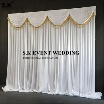 Veleprodajna cijena Ice Silk Background Curtain Stage Background Photo Booth For Wedding Event Decoration