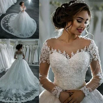 Vestidos De Noiva 2020 Elegantan Трапециевидное vjenčanicu suknia slubna Tulipana Aplicirano Biseri Princeza čipkan Vjenčanica