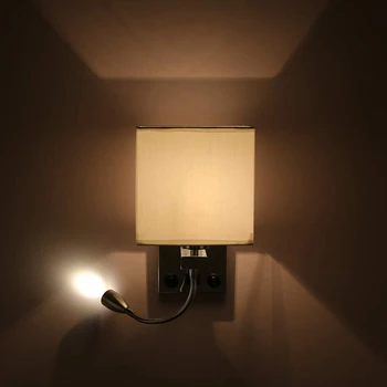 Moderna Led Zidna Svjetiljka Noćni Spavaća soba Oblog Zida s Prekidačem USB Unutrašnjost je Glava Kuće Hotel Zidne Svjetiljke(Bez Lampe)