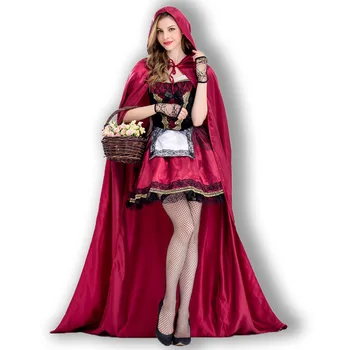 Odrasle Žene seksi Halloween Cosplay Kostim Stranke Little Red Riding Ogrtač S Kapuljačom Dama Haljina Kostima Plašt Odjeću Za Djevojčice
