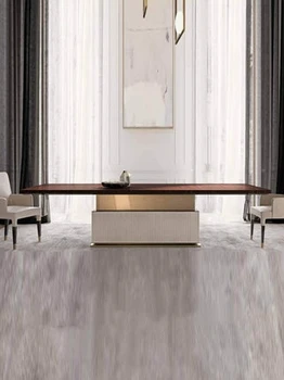 Postmodernističke Nordic designer simple table light luxury study tea table, metal, hard base dugačak stol