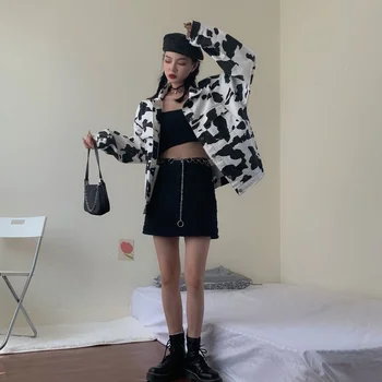 Jesen 2021 Traper jakna Ženska slobodno vrijeme pržena ulični strani stil krava predložak slobodna korejski popularna jakna