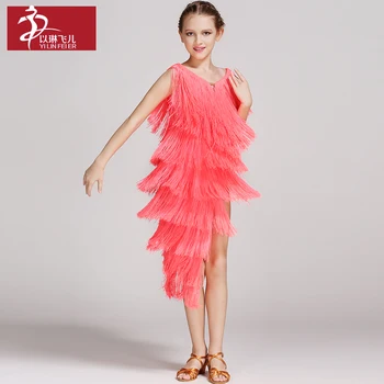 Djevojke Slova Plesne Haljine Za Djevojke Kićanka Plesni Kostim Djeca Plesna Odijelo Tango, Samba Dvorana Rese Cha-Cha Odijela B-6495