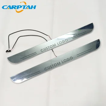 Carptah Trim Pedal LED Light Car Door Sill Scuff Plate Pathway Dynamic Streamer Welcome Lamp For Peugeot 508 2011-2016 2017