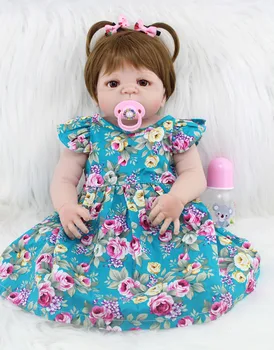 55 cm Cijelog Tijela Silikon Reborn Girl Baby Doll Igračke Realan 22 inča Novorođene Princeza Beba Lutka Bebe Poklon Za Rođendan Poklon