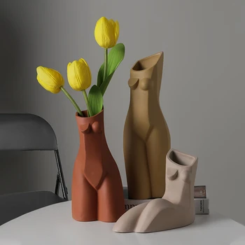 Keramičke Vaze Za Tijelo Posude Sušeno Cvijeće Lonac Skandinavski Stil Kreativna Umjetnost Stakleno Keramička Vaza Ukras Kuće Skulptura Ukras