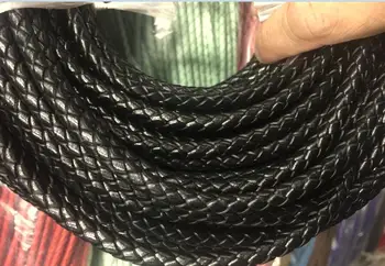 Besplatna dostava 50 metara Crna 6 mm Боло Pleteni kožni kabel cijele kožni kabel od prave kože kabel od prave kože kabel