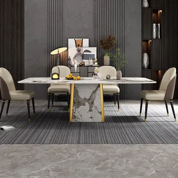 Pravokutni svjetlo raskošan stol od nehrđajućeg čelika high-end villa furniture